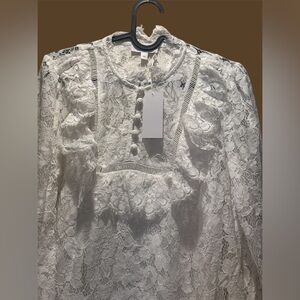 NWT AEOM VICTORIAN LACE DRESS WITH SLIP ECRU WHITE